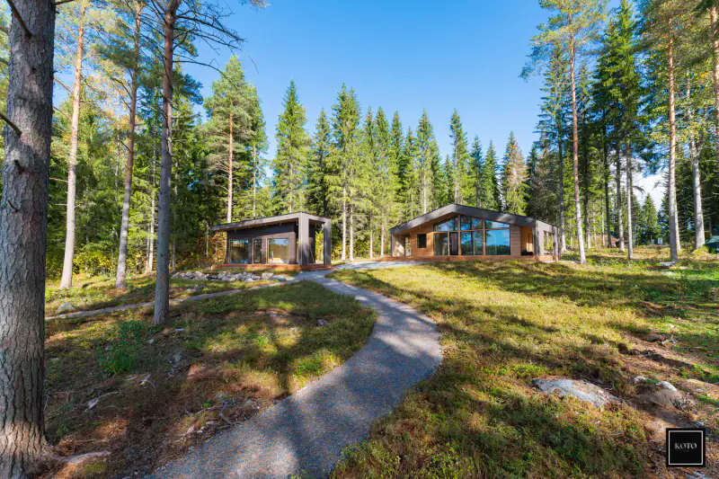 Villa hirsi design neuve ~88 m² (2026) + sauna, 2 500 m² (~38 m rive), Kallavesi — Vaajasalo / Kuopio — 2
