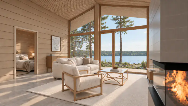 Villa hirsi design neuve ~88 m² (2026) + sauna, 2 500 m² (~38 m rive), Kallavesi — Vaajasalo / Kuopio — 1