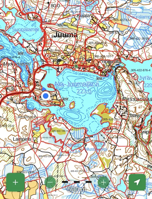 Terrain RM ~3,35 ha (~250 m rive), Ala-Juumajärvi — Juuma / Kuusamo — 18