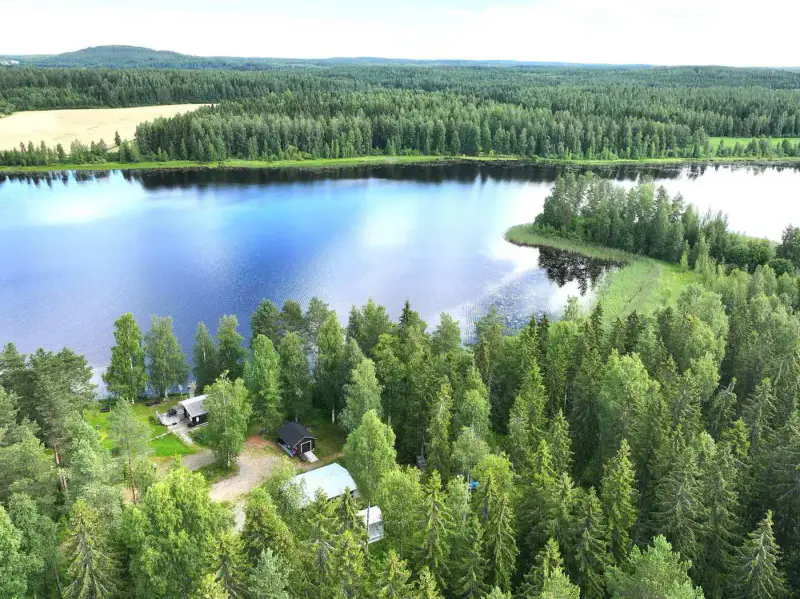 Hirsimökki 1970, ~40 m² + sauna + aitta, ~500 m rive privée Ala-Naarvanjärvi, 1,39 ha — Tölvä (Lapinlahti) — 11