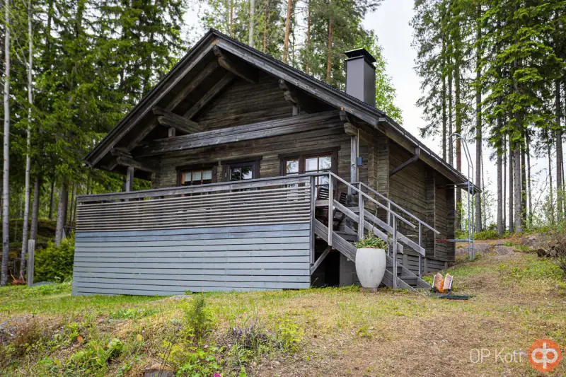 Mökki en rondins 30 m² (2009) + sauna, douche, WC, 6 300 m² sur le Heinäjärvi — Leppävirta — 4