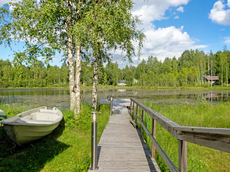 Maison de loisirs 135 m² (2018) + ancien mökki en rondins de 1909 rénové, 1,8 ha et ~100 m de rive sur l’étang Kolinlampi — Koli / Lieksa — 5