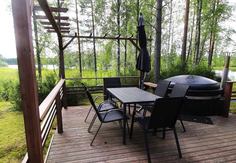 Chalet en rondins ~27 m² (1999) + sauna et bain nordique, 4,95 ha entre Lieksanjoki et lampi — Maurunniemi / Lieksa — 9