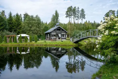 Hirsimökki ~41 m² (2004) + 2 saunas, 3 320 m², Pellavalammi — Loppi — 1