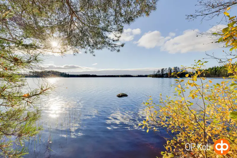 Mökki ~30 m² (1972) + sauna de rive, 2 525 m² et rive ouest — Vainosenjärvi / Kannuskoski — 1