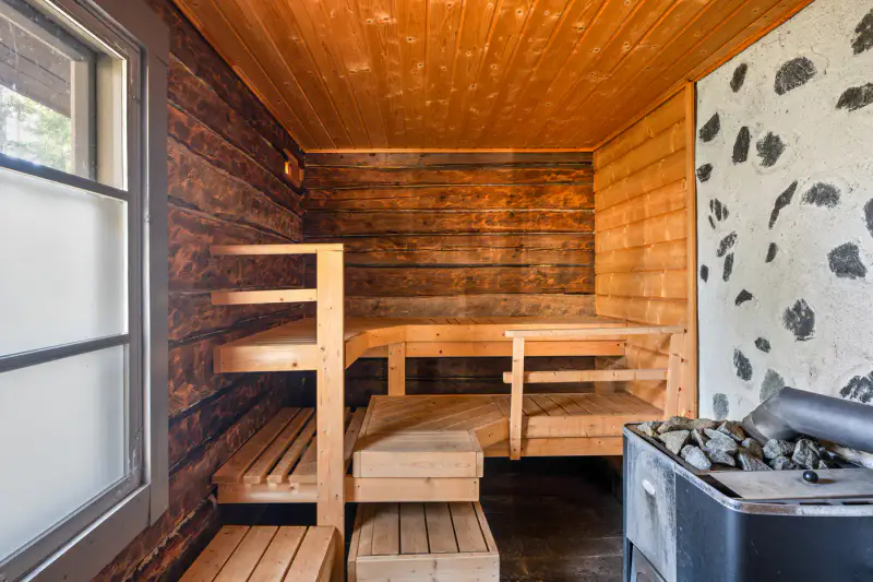 Mökki 2005 + sauna bois, rive Kaijanselkä (~70 m), 7 270 m² — Kolho / Mänttä-Vilppula — 18