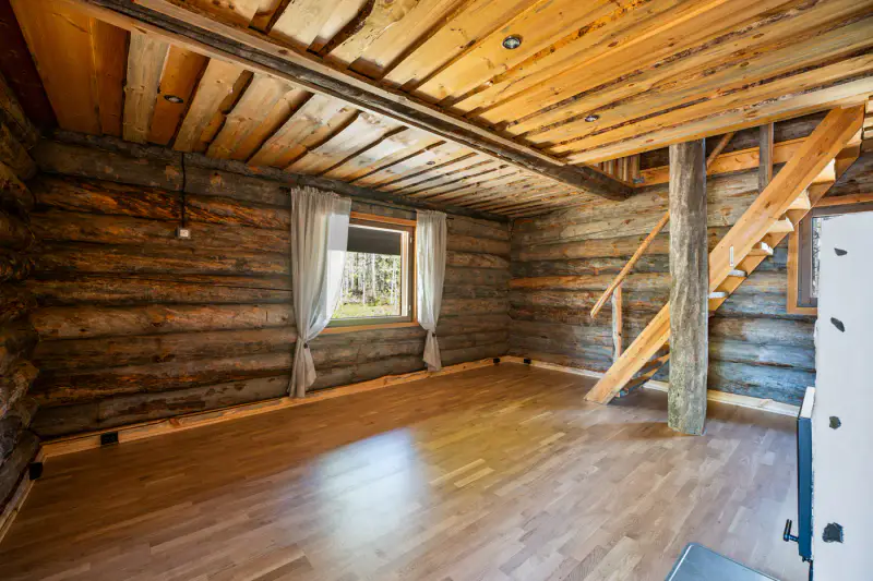 Mökki 2005 + sauna bois, rive Kaijanselkä (~70 m), 7 270 m² — Kolho / Mänttä-Vilppula — 4