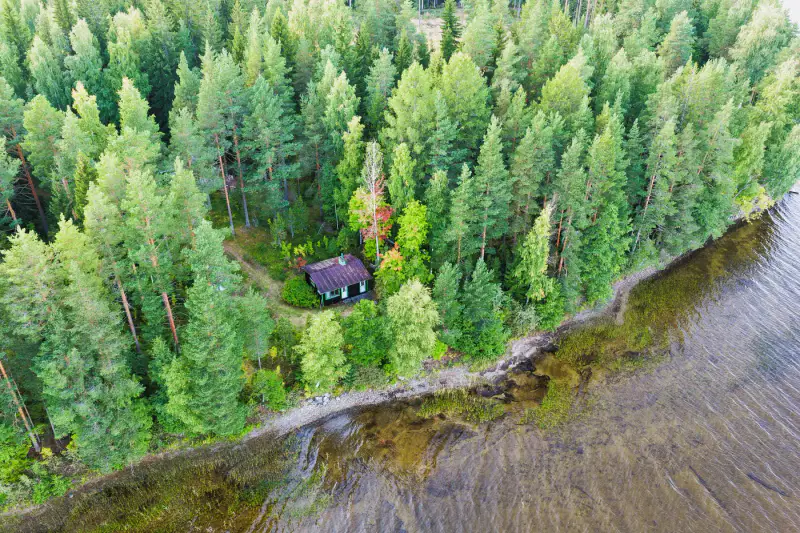 Mökki ~28 m² (1967) + puusauna, Peruvesi, 6 450 m² — Pertunmaa / Mäntyharju — 8