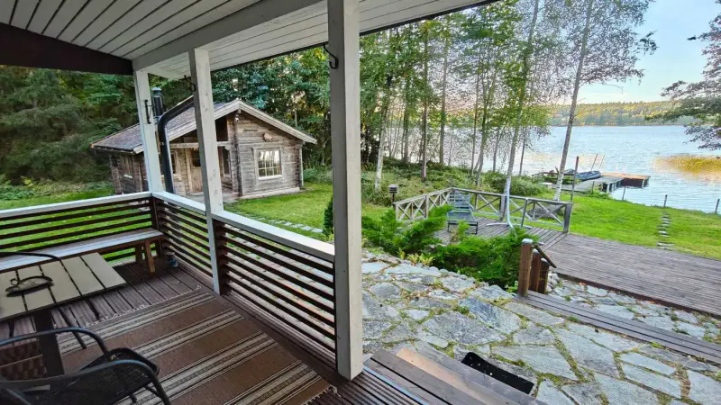 Mökki 57 m² rénové 2019 + sauna bois, Tarhavesi ~50 m, 3 350 m² — Hietaniemi — 6