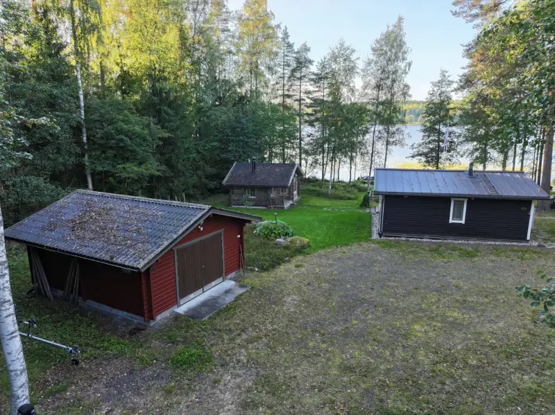 Mökki 57 m² rénové 2019 + sauna bois, Tarhavesi ~50 m, 3 350 m² — Hietaniemi — 9