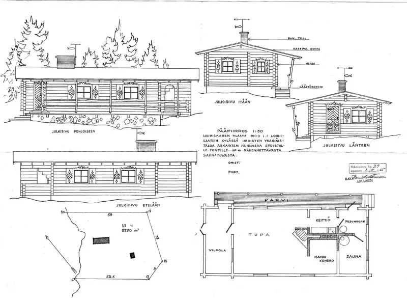Hirsimökki ~60 m² + vieux mökki, crique Louhisaarenaukko, 2 800 m² — Askainen — 4