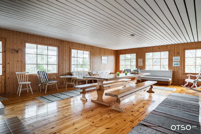 Mökki ~75 m² (1990) + rantasauna, île Pihlava-Linskeri ~1,5 ha et rive mer privée — Oura / Merikarvia — 8