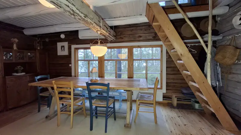 Hirsihuvila ~90 m² (1989) + sauna, 3 850 m², Kuolimo (île) — Suomenniemi / Mikkeli — 5