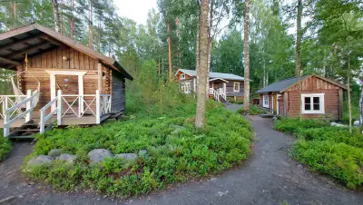 Hirsihuvila ~90 m² (1989) + sauna, 3 850 m², Kuolimo (île) — Suomenniemi / Mikkeli — 1