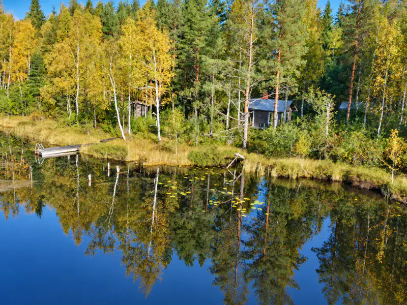 Mökki rondins ~24 m² (1988) + aitta, 8 700 m² autour du lampi Likolampi — Suomenniemi / Mikkeli — 5