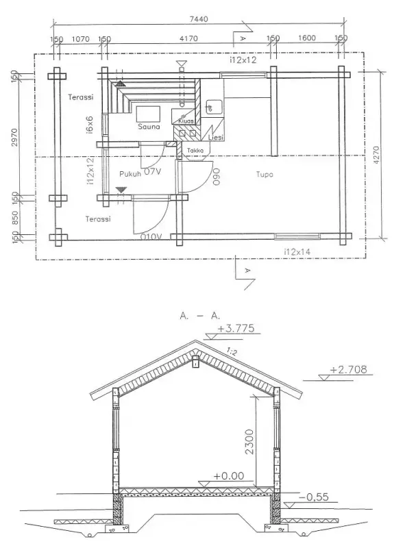 Mökki rondins ~24 m² (1988) + aitta, 8 700 m² autour du lampi Likolampi — Suomenniemi / Mikkeli — 17