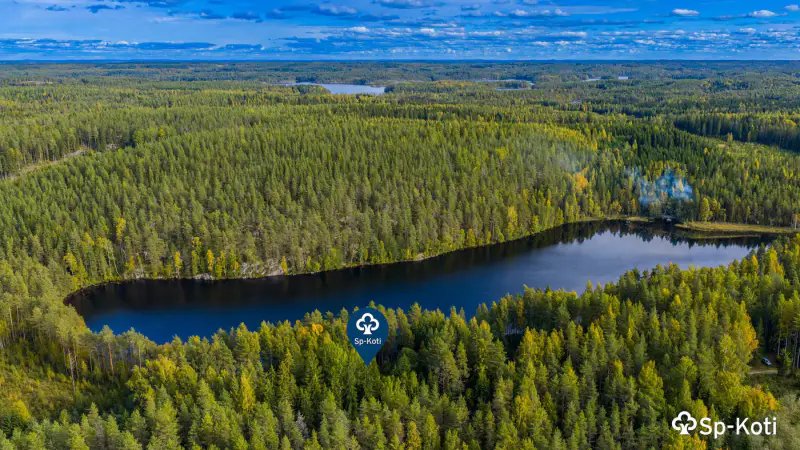 Hirsimökki ~54 m² (1983) + saunamökki, 3 260 m², Haukilampi — Otava / Mikkeli — 3