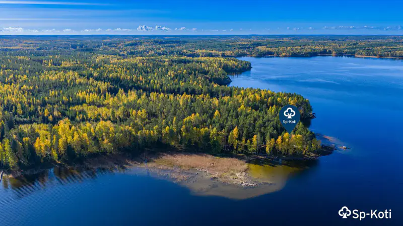 Pyöröhirsimökki 120 m² (1965) + rantasauna et vierasmaja, 1 ha et ~150 m de rive privée Saimaa Yövesi — Liikasenniemi / Mikkeli — 13