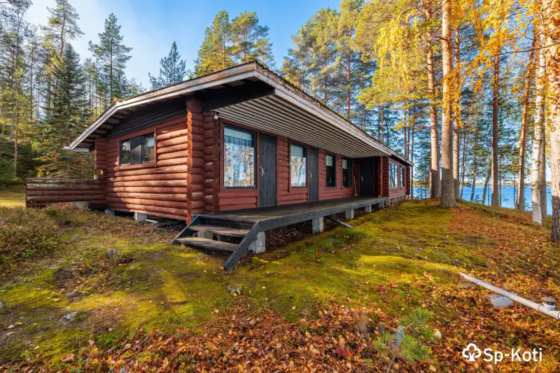 Pyöröhirsimökki 120 m² (1965) + rantasauna et vierasmaja, 1 ha et ~150 m de rive privée Saimaa Yövesi — Liikasenniemi / Mikkeli — 4