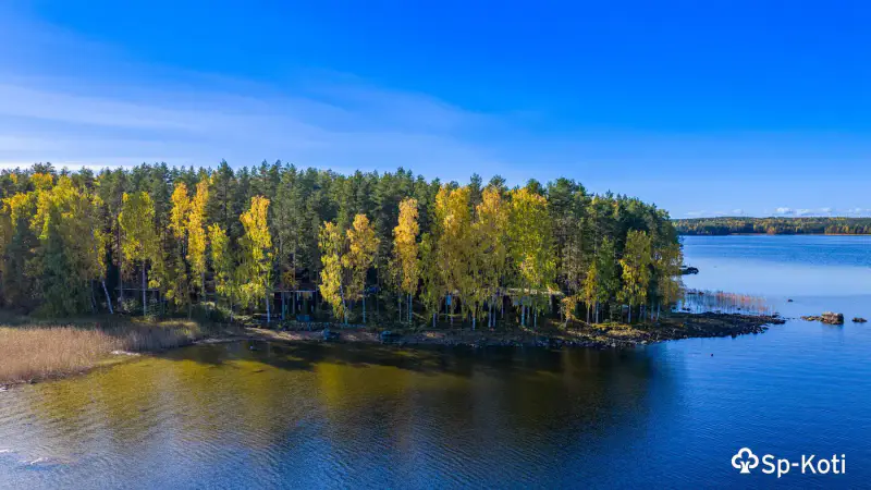 Pyöröhirsimökki 120 m² (1965) + rantasauna et vierasmaja, 1 ha et ~150 m de rive privée Saimaa Yövesi — Liikasenniemi / Mikkeli — 5