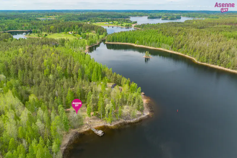 Rantasauna ~18 m² (2013) + droits 150 k-m², 5 160 m² (~80 m rive), Saimaa — Huttula / Mikkeli — 2