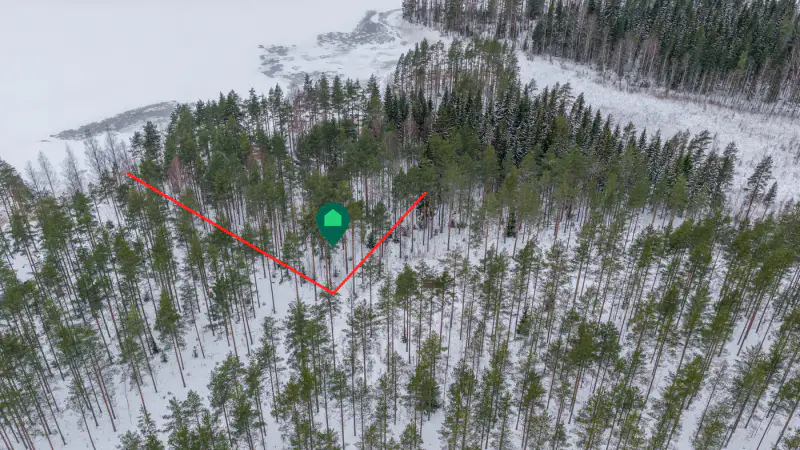 Terrain constructible ~6 358 m² (RA ≤250 k-m²), rive sud Saimaa — Anttola / Mikkeli — 17