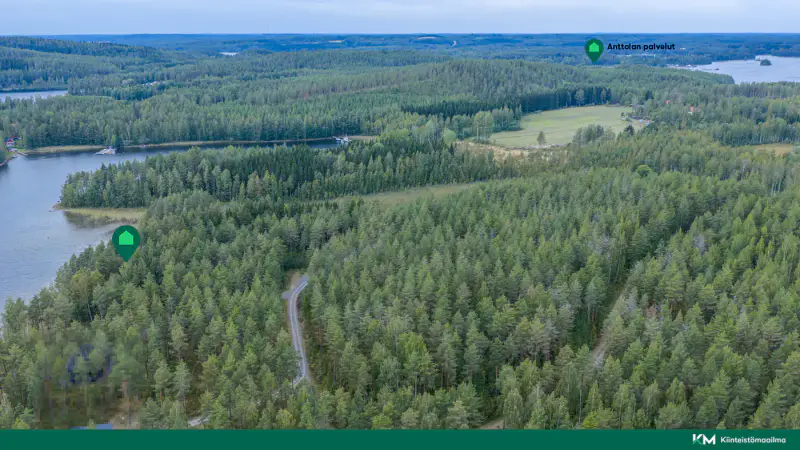 Terrain constructible ~6 358 m² (RA ≤250 k-m²), rive sud Saimaa — Anttola / Mikkeli — 1