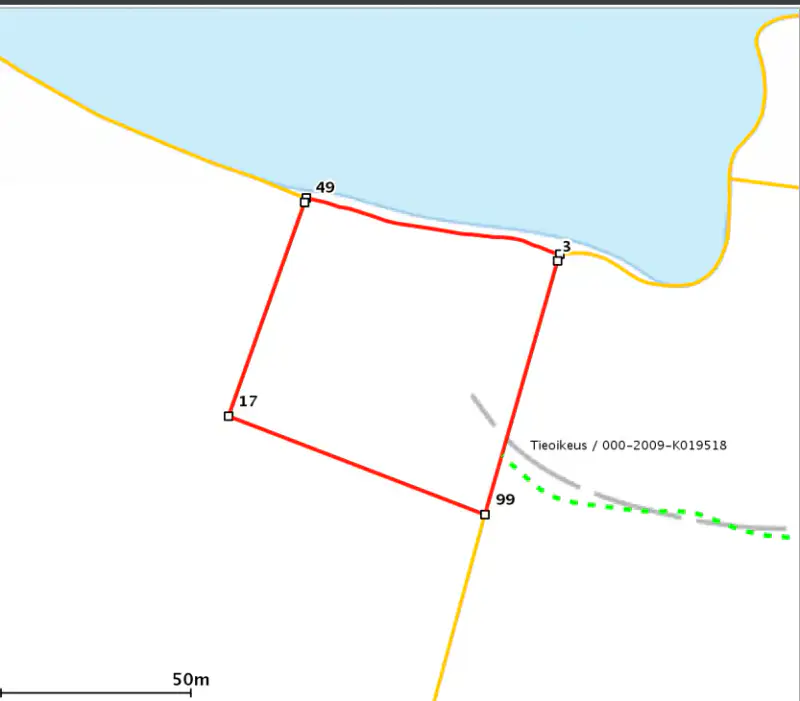 Terrain constructible Saimaa 4 550 m², droits ~232 m², élec prête — Helppanala / Mikkeli — 1