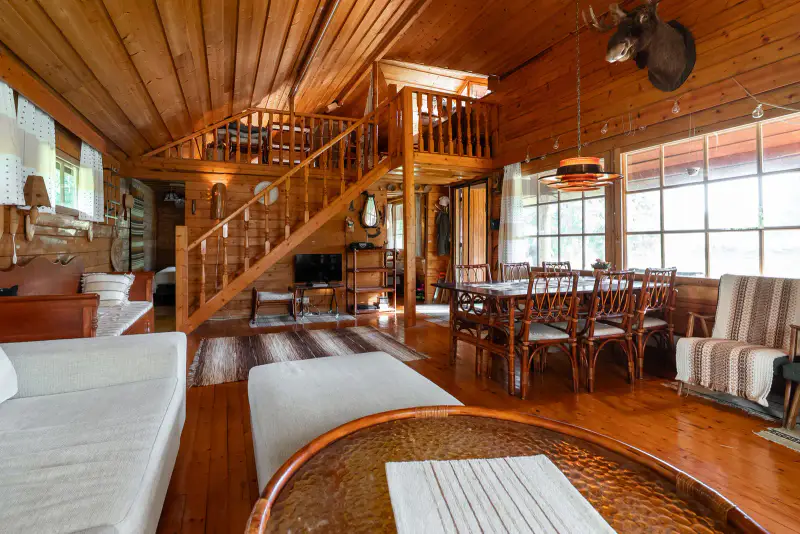 Chalet île, 55 m², rive privée Oulujoki ~110 m, 5 350 m² — Laukansaari, Muhos — 13
