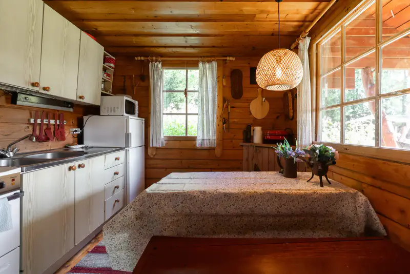 Chalet île, 55 m², rive privée Oulujoki ~110 m, 5 350 m² — Laukansaari, Muhos — 4
