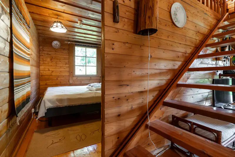 Chalet île, 55 m², rive privée Oulujoki ~110 m, 5 350 m² — Laukansaari, Muhos — 16