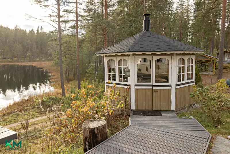Maison en rondins 118 m² habitable à l’année, 4,7 ha avec étang privé — Rokua, Muhos — 7