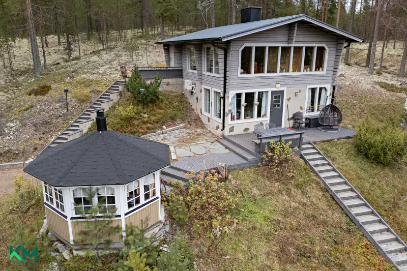 Maison en rondins 118 m² habitable à l’année, 4,7 ha avec étang privé — Rokua, Muhos — 15