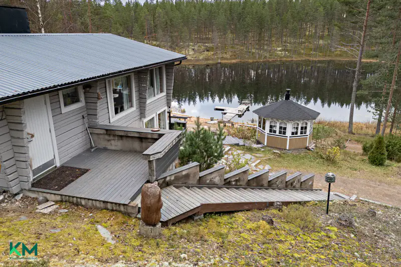 Maison en rondins 118 m² habitable à l’année, 4,7 ha avec étang privé — Rokua, Muhos — 14
