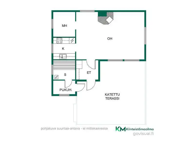 Hirsihuvila ~50 m², rive mer Raippaluoto, 4 400 m² — Mustasaari — 2