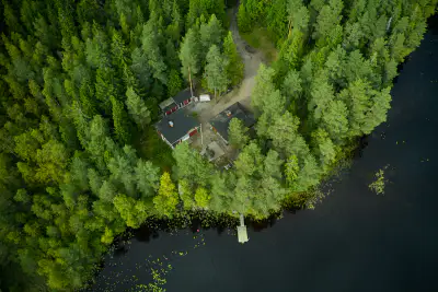 Ensemble mökki + sauna ~60 m rive Alinenjärvi, 3 620 m² — Nokia — 1