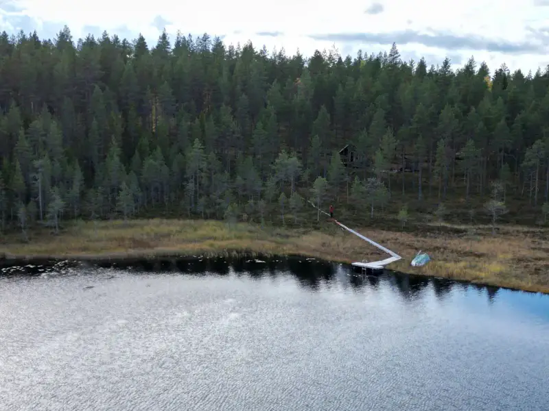 Domaine forestier de 10,19 ha avec mökki en rondins ~17,5 m² + sauna et ~200 m de rive privée sur le Sompalampi — Ylikiiminki / Oulu — 5