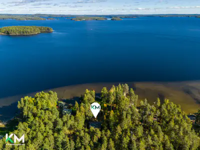 Mökki ~77 m² (1964, rénov. 2019) + rantasauna multi-pièces, 5 410 m² (~50 m), Päijänne — Jokioinen / Padasjoki — 1