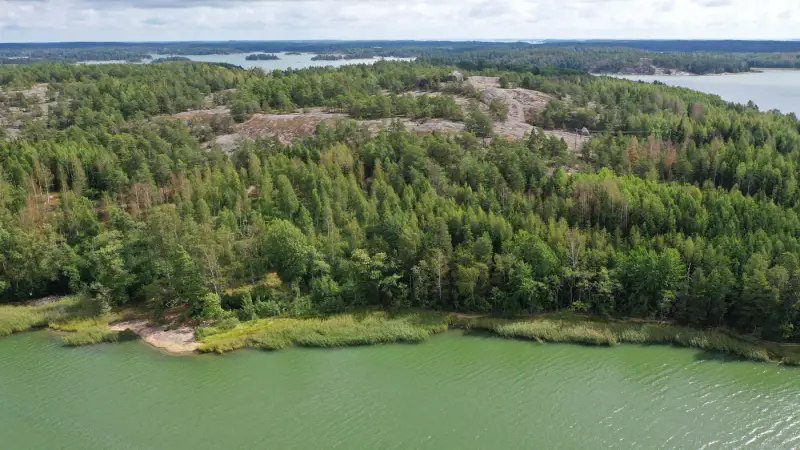 Terrain constructible 1,18 ha, ~100 m rive privée mer, droits 200 m² — Högsar, Nauvo (Parainen) — 9
