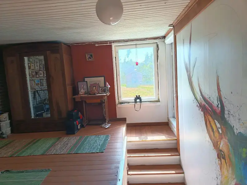Maison funkis ~140 m² (1937) + écurie, 8,2 ha (~350 m rive), Suontee — Jäppilä / Pieksämäki — 14