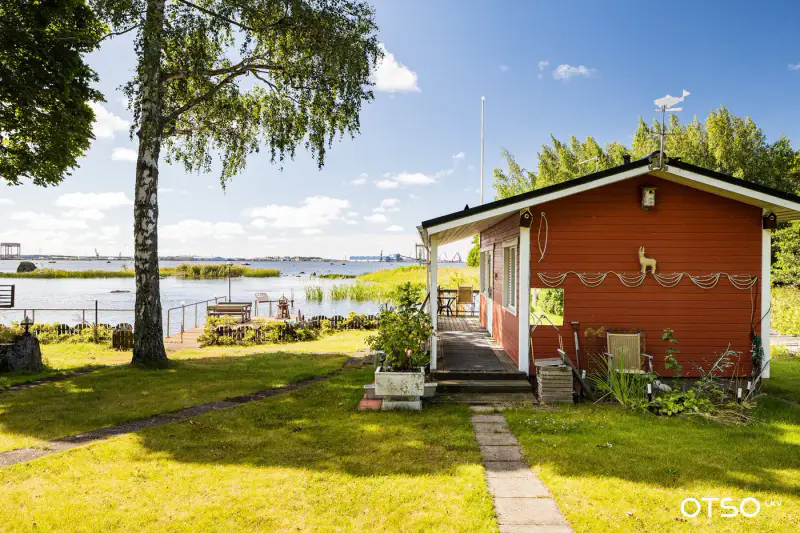 Chalet 1954 ~37 m² + bâtiment sauna, garage 3 voitures et ponton béton, rive mer privée — Meri-Pori / Pori — 8