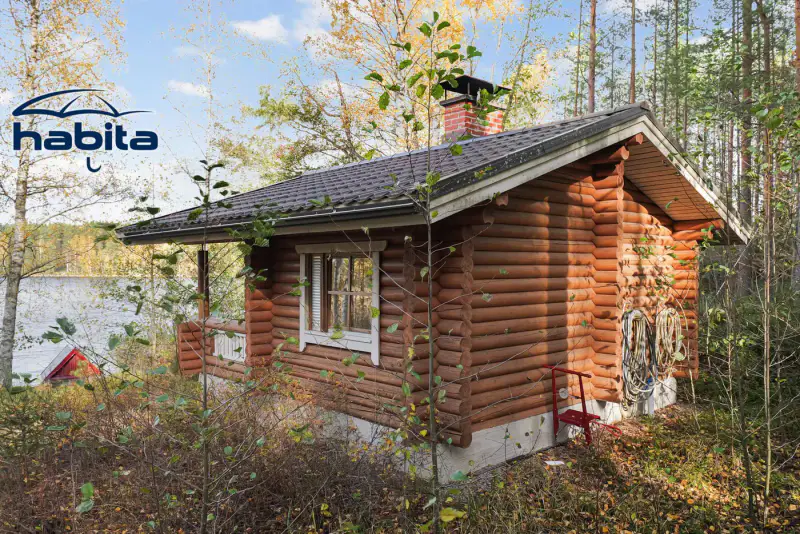 Chalet en rondins de 2004 (56 m²) + sauna de rive, 4 150 m² au bord du Saimaa, à rafraîchir — Puumala — 7