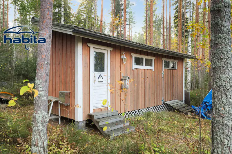 Chalet en rondins de 2004 (56 m²) + sauna de rive, 4 150 m² au bord du Saimaa, à rafraîchir — Puumala — 8