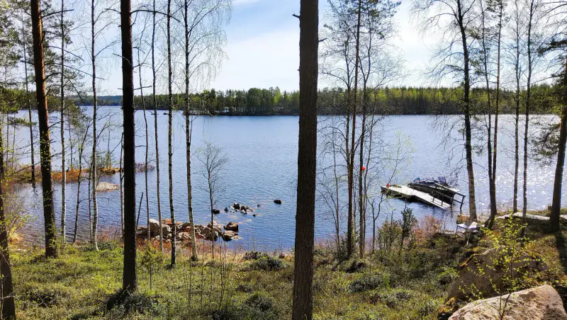 Hirsimökki 2023, 56 m², ~100 m rive sable Saimaa, porakaivo — Puumala — 13