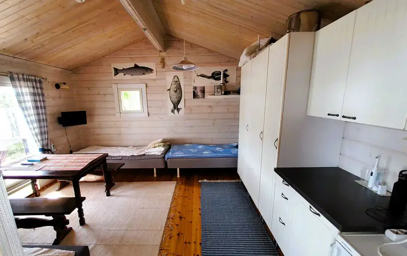 Hirsimökki 2023, 56 m², ~100 m rive sable Saimaa, porakaivo — Puumala — 11