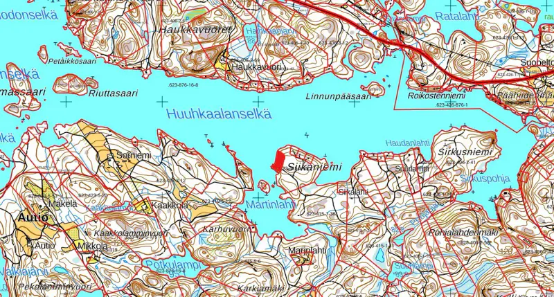 Terrain constructible Saimaa Siikaniemi ~1 ha / 200 m rive — Puumala — 2