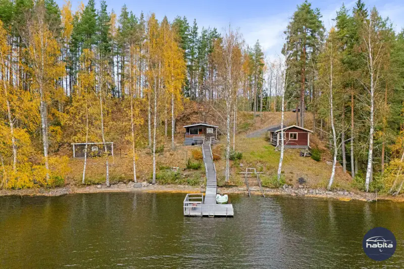 Mökki en rondins ~26 m² (1971) + sauna et aitta à deux chambres, 2 450 m² et rive privée — Nieminen / Rääkkylä — 3
