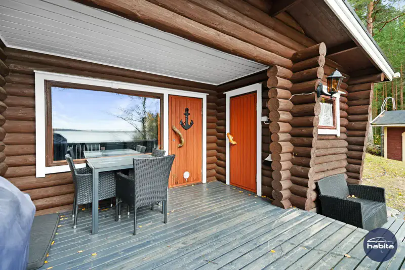 Mökki en rondins ~26 m² (1971) + sauna et aitta à deux chambres, 2 450 m² et rive privée — Nieminen / Rääkkylä — 11
