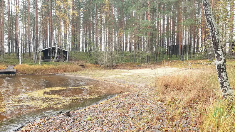 Hirsimökki Honka ~43 m² (1973) + rantasauna et savusauna, 3 610 m² et ~70 m de rive privée Pyhäselkä — Nieminen / Rääkkylä — 4