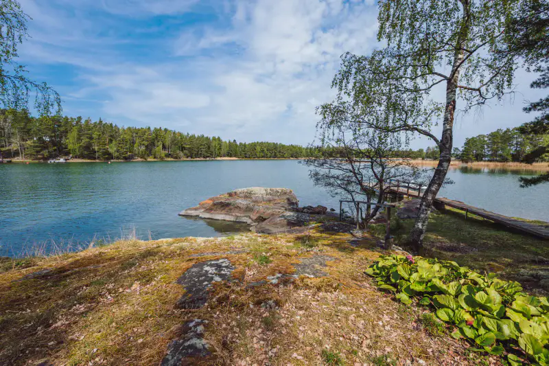 Hirsihuvila ~55 m² + maison d’amis et rantasauna, ~2,75 ha et rive mer — Älgö / Raasepori — 14